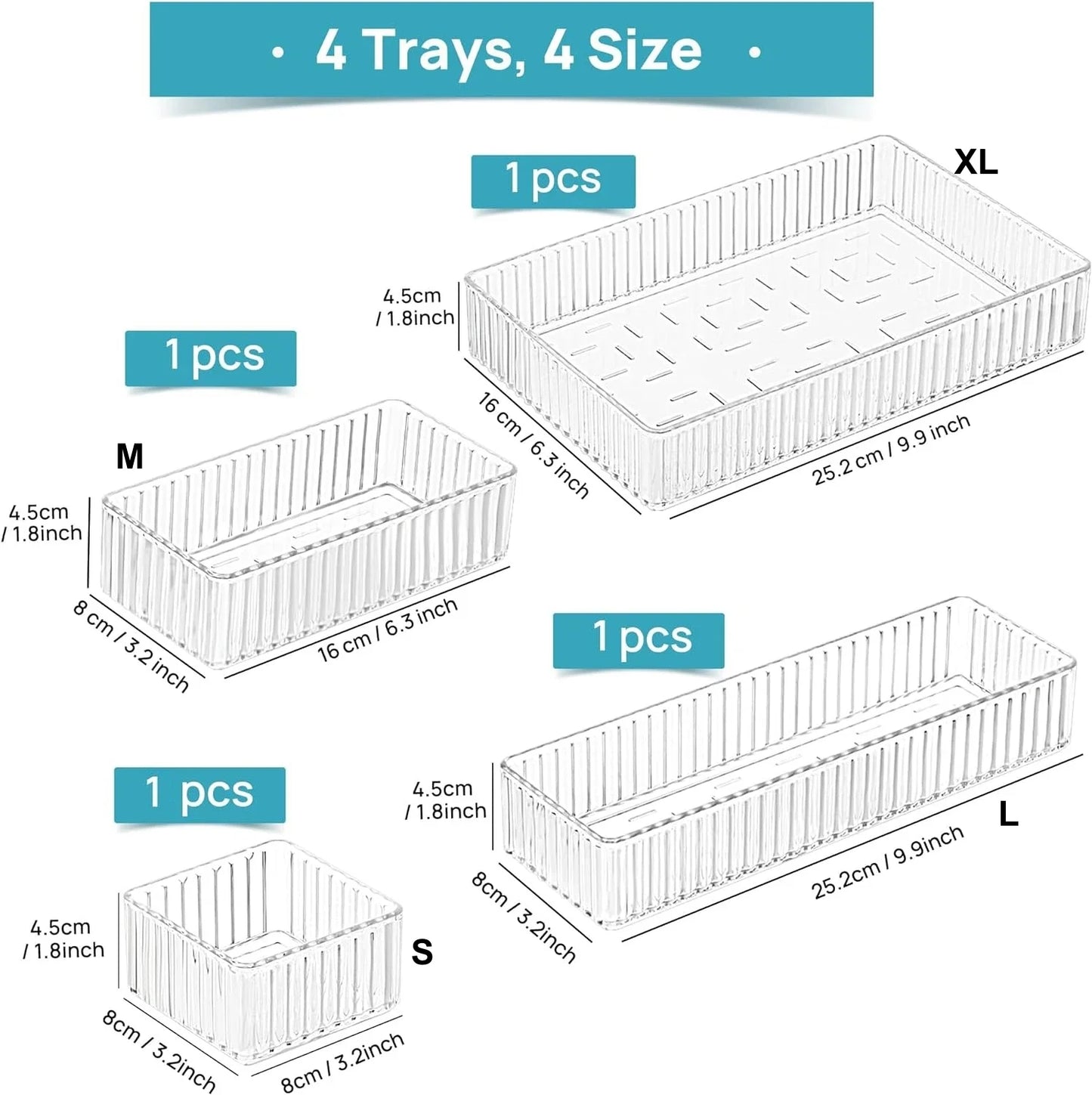 ClearNest™ Stackable Drawer Organizer Set