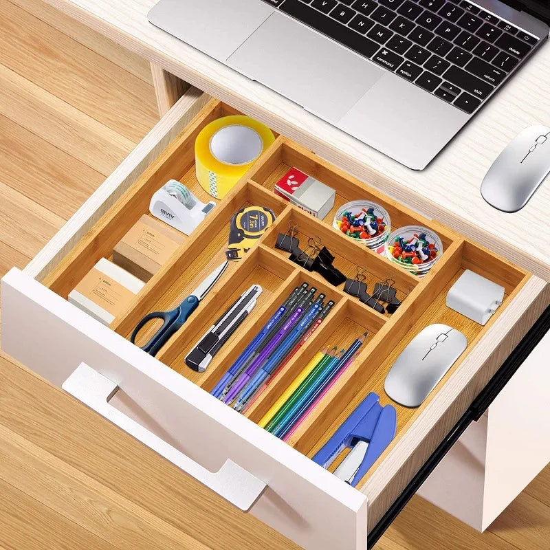 ClearNest™ Expandable Bamboo Drawer Organizer
