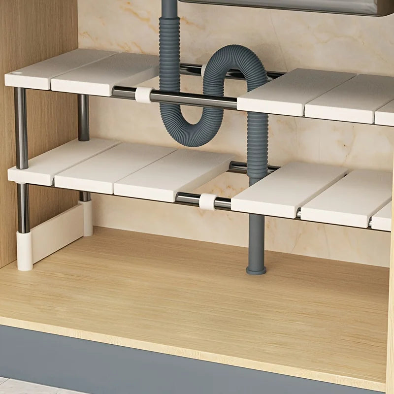 ClearNest™ Adjustable Under Sink Storage Rack