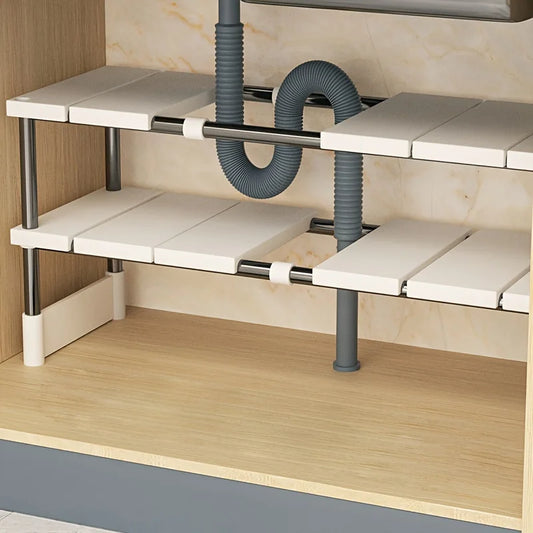 ClearNest™ Adjustable Under Sink Storage Rack
